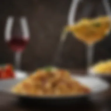 An enticing no boil pasta dish served alongside a glass of wine