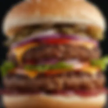 A close-up of a non-meat burger showcasing its textures and ingredients