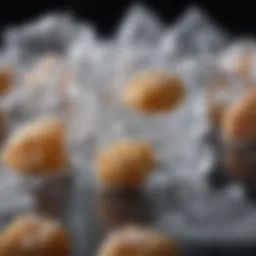 Close-up of nugget ice showcasing its unique texture.