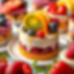 A vibrant assortment of nutrient-packed desserts showcasing colorful fruits and rich textures.