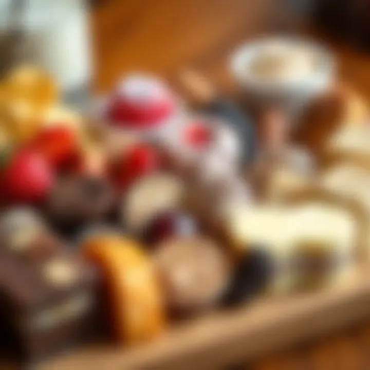 Guilt-Free Treats Platter A close-up of a beautifully arranged platter featuring a variety of guilt-free treats and desserts.