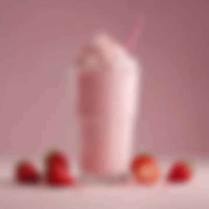 A visually appealing layout showcasing the nutritional facts of McDonald's strawberry milkshake