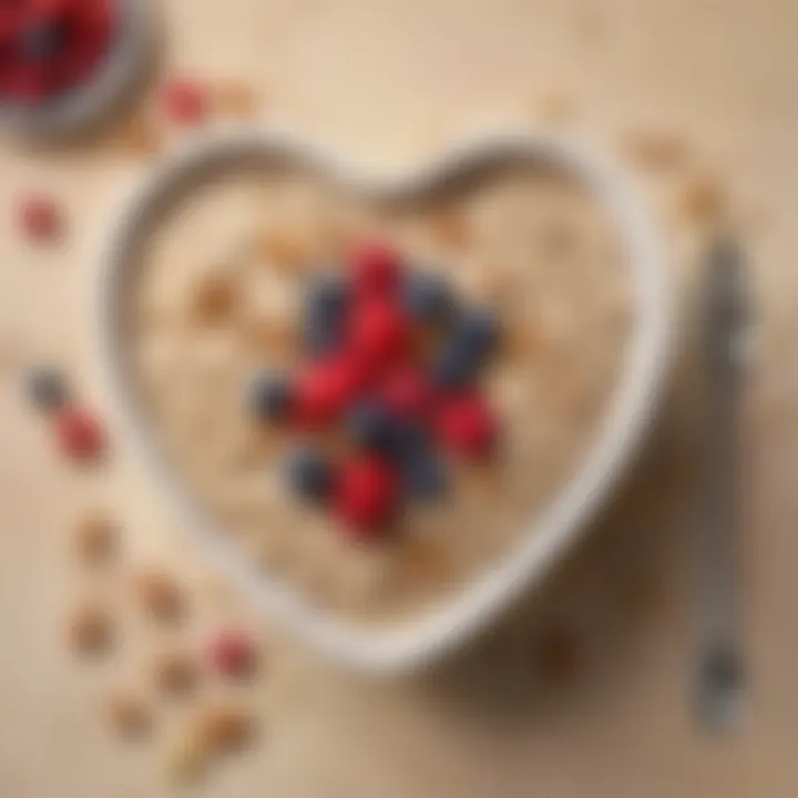 A bowl of oatmeal topped with fresh berries and nuts, symbolizing heart-healthy nutrition.