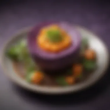 Creative dish featuring Okinawa purple sweet potato