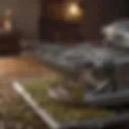 A close-up of an olive pitter machine showcasing its intricate design.