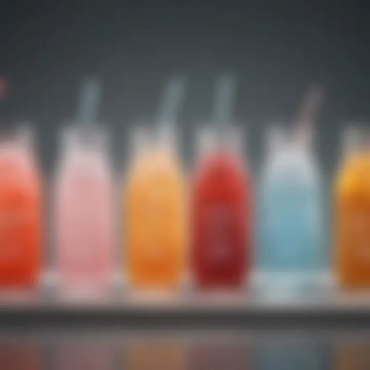 An assortment of electrolyte-rich drinks