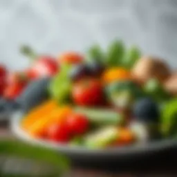 Colorful plate featuring a variety of fruits and vegetables
