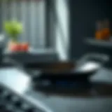 Elegant Design of a Paella Pan A pristine paella pan showcasing its shiny surface and unique design