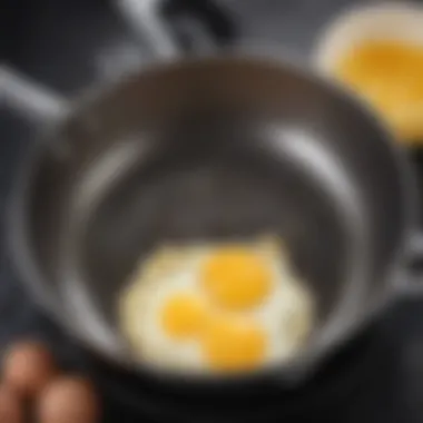 A stainless steel skillet showcasing heat conductivity