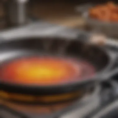 Heat Retention Features Close-up of a pan demonstrating optimal heat retention features.
