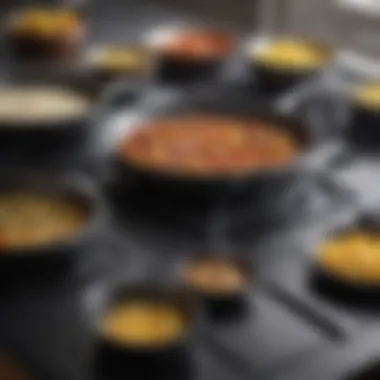 Diverse Cookware Materials A variety of pans suited for radiant cooktops showcasing material diversity.