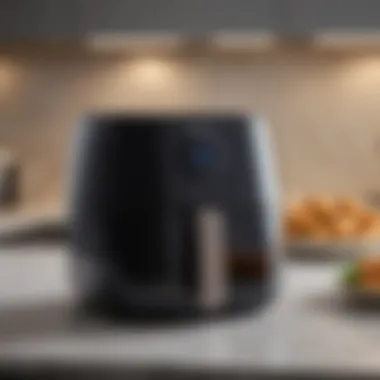 An elegant three quart air fryer on a kitchen counter