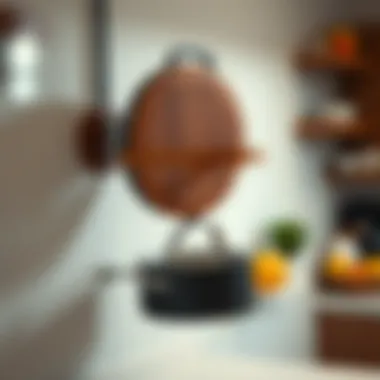 Stylish wall-mounted pot lid holder enhancing kitchen aesthetics