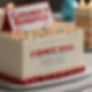 A close-up view of a price tag for a delightful birthday cake at Costco.