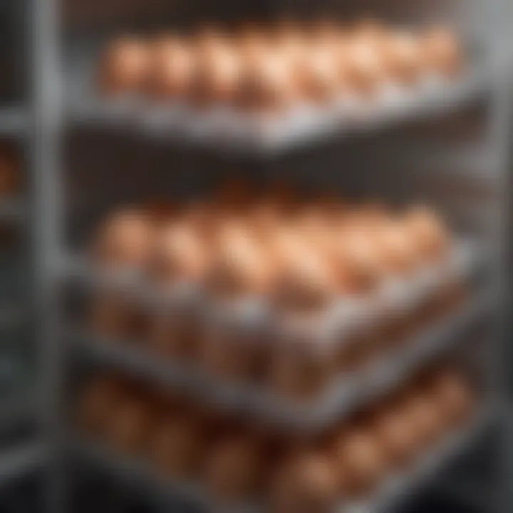 Organized fridge showcasing a systematic egg storage solution