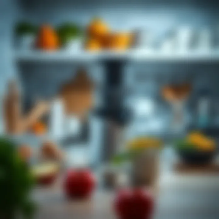 A Well-Equipped Culinary Space A neatly organized kitchen with a multi-purpose juicer on display.