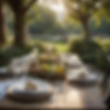 Elegant Outdoor Dining Setup for Easter Elegant outdoor dining table set for Easter