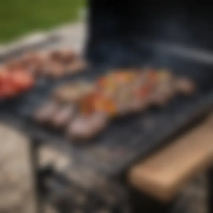 An outdoor grilling setup featuring expert grill lump charcoal, emphasizing optimal grilling conditions.