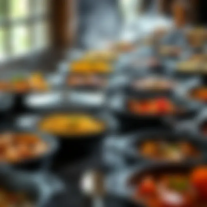 Diverse Materials of Paella Pans An array of paella pans in different materials, highlighting diversity