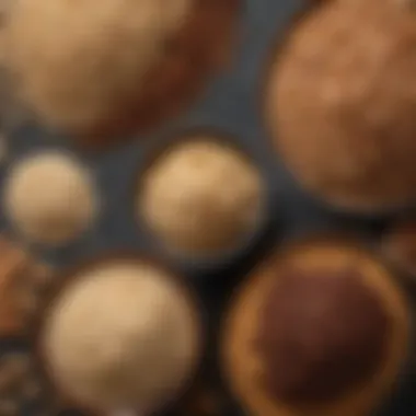 An array of ancient grains used in Passover hot cereal preparation