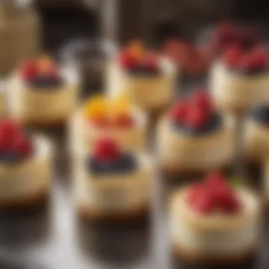 A selection of flavored Philadelphia cream cheese mini cheesecakes