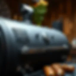 Intricate design details of Pit Boss vertical pellet smoker