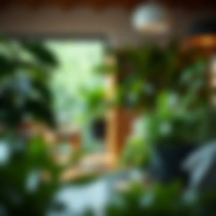 Enhancing Indoor Environments with Lush Greenery Lush green plants in a well-lit indoor space