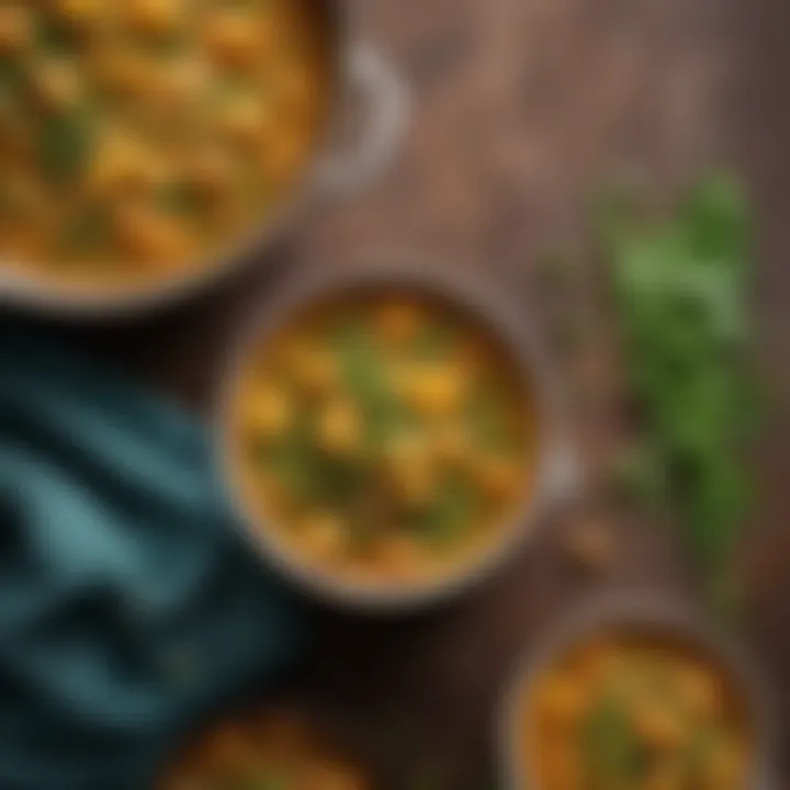 A close-up of a spoonful of Potato Peas Curry showcasing its texture