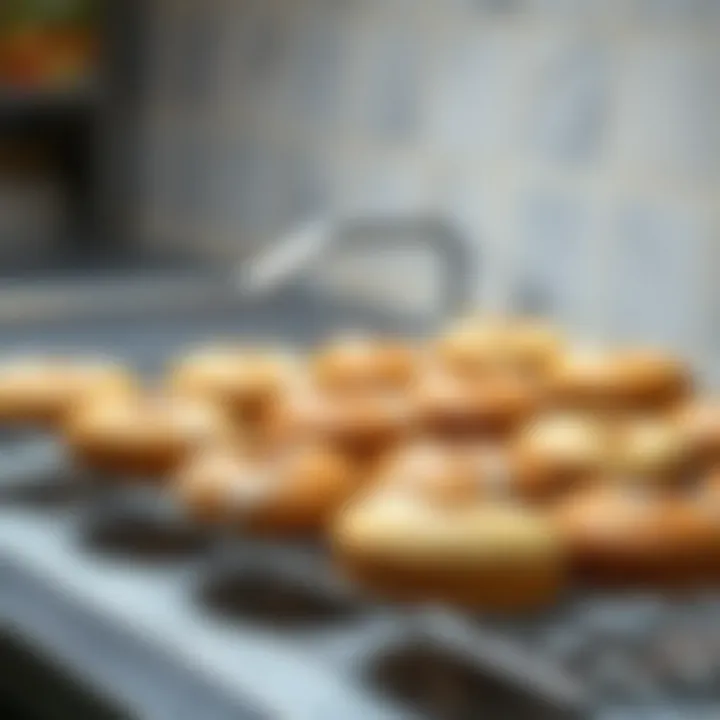 Quarter sheet baking rack in use for cooling freshly baked goods