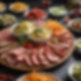 A platter of elegant keto appetizers showcasing vibrant colors and textures.