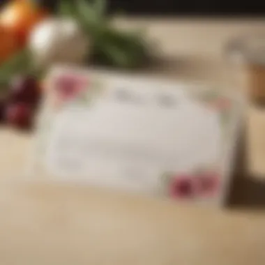 Elegant Recipe Card Design A beautifully designed recipe card with floral accents.