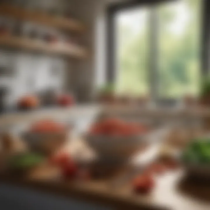 A cozy kitchen scene showcasing a variety of utensils and bowls