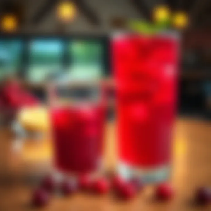 Refreshing Glass of Regular Cranberry Juice A vibrant glass of cranberry juice on a wooden table
