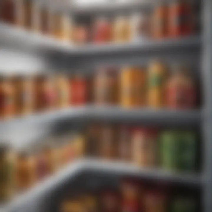 A close-up of various food items being stored correctly in the refrigerator.