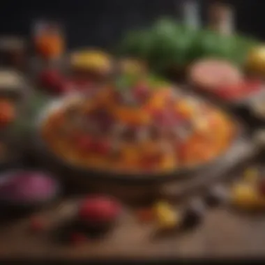 Seasonal Ingredients Showcase Colorful array of seasonal ingredients