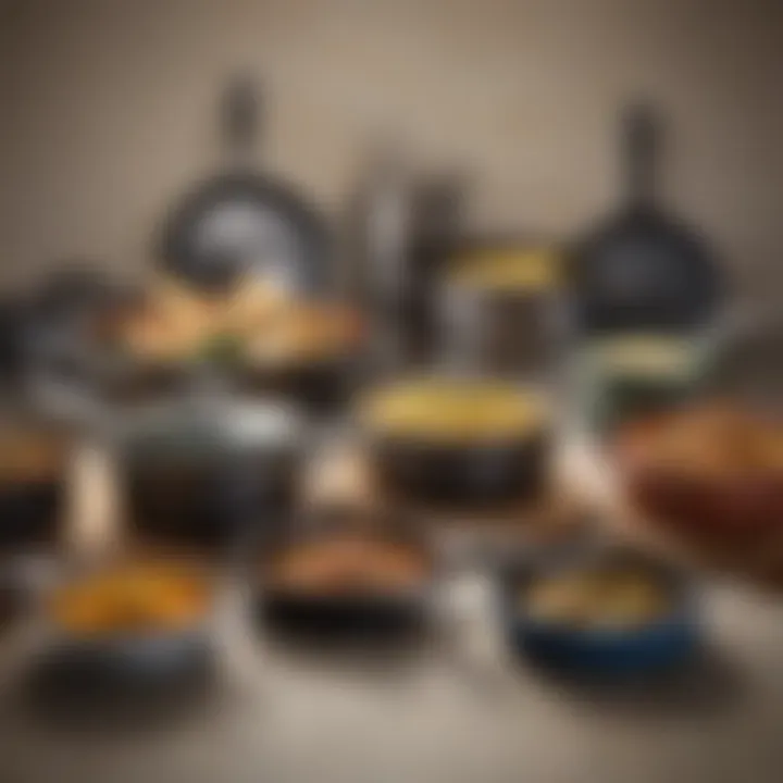 Versatile cookware set arranged artistically