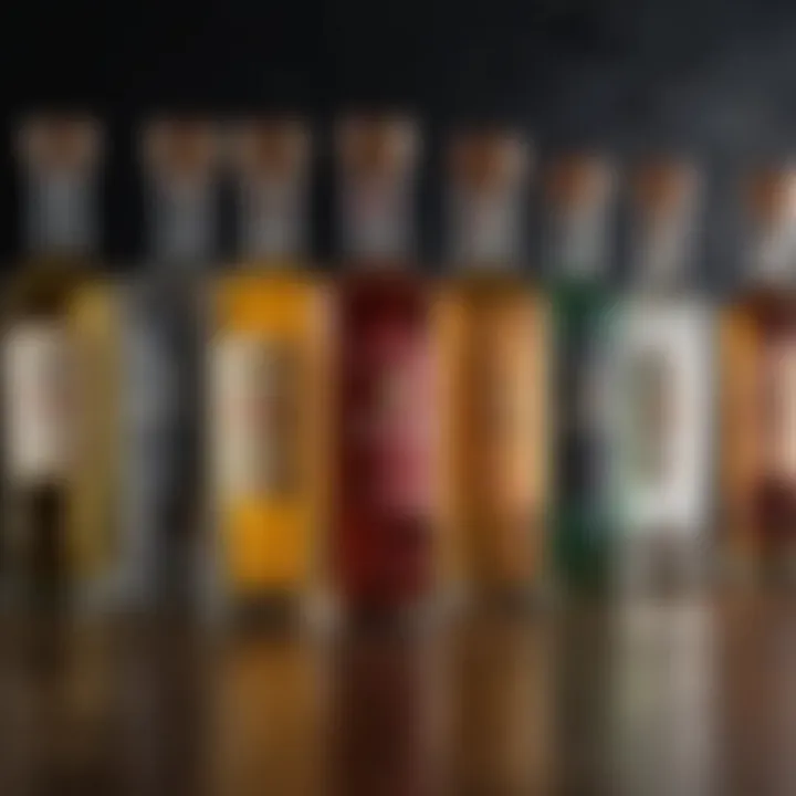 Assortment of tequila bottles showcasing different types and labels