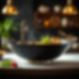 Elegant design of the Skylight Wok Pan showcasing its unique shape and finish.