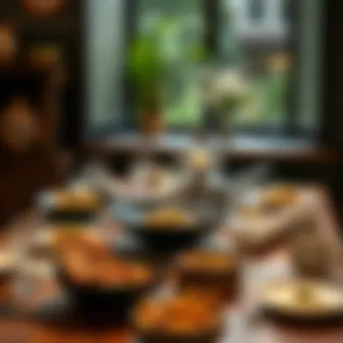 An inviting table set with dishes prepared using the Skylight Wok Pan.