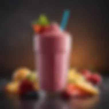 Refreshing fruit-flavored shake with vibrant presentation.