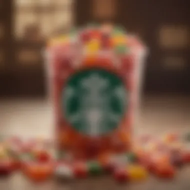 A festive setting displaying Starbucks jelly beans as part of a cultural event