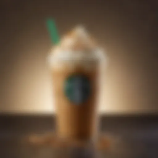 A refreshing cup of Starbucks Light Frappuccino with whipped cream and a drizzle of caramel