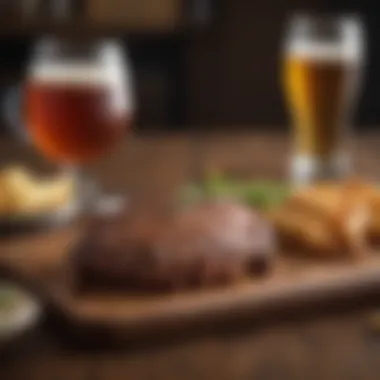 A selection of local craft beers perfectly paired with steak dishes.