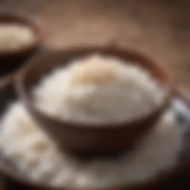 A bowl of finished sticky rice with a glossy texture