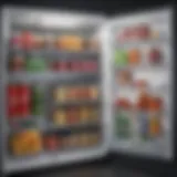 Organized mini fridge showcasing container solutions