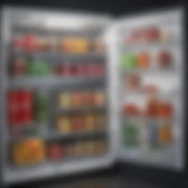 Organized mini fridge showcasing container solutions