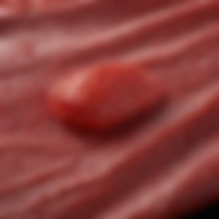 Close-up of strawberry fruit leather showcasing its texture