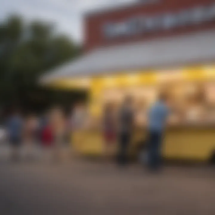 A vibrant outdoor scene at Ted Drewes with customers enjoying treats.