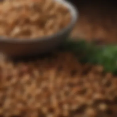 An artistic arrangement showcasing spicy peanuts with herbs and spices