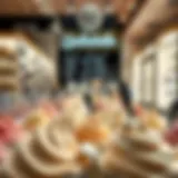 An elegant display of artisan gelato flavors in a gelateria